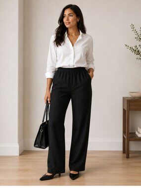 Vintage MAG Black Pants Size 2 Geometric Woven NWT Deadstock